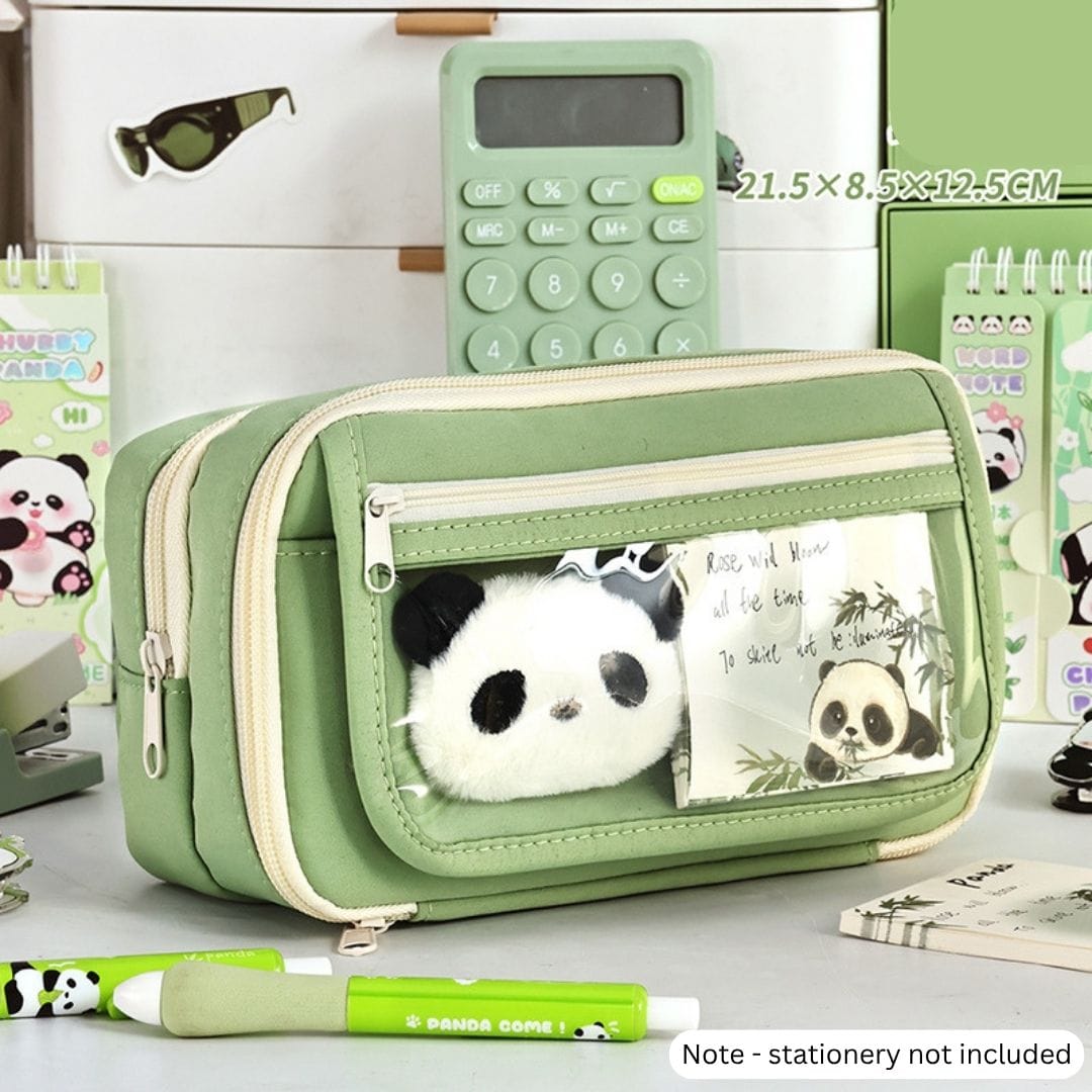 9-Layer Storage Pen Bag | Large Pencil Pouch with Mesh & Transparent Pockets