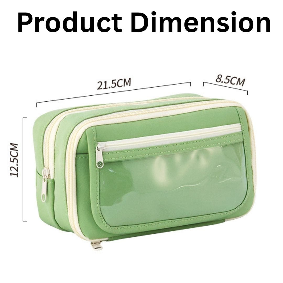 9-Layer Storage Pen Bag | Large Pencil Pouch with Mesh & Transparent Pockets