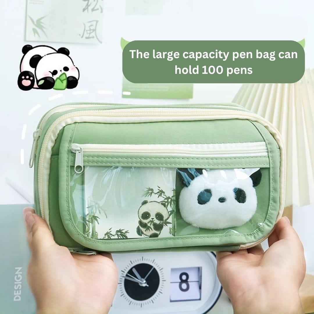 9-Layer Storage Pen Bag | Large Pencil Pouch with Mesh & Transparent Pockets
