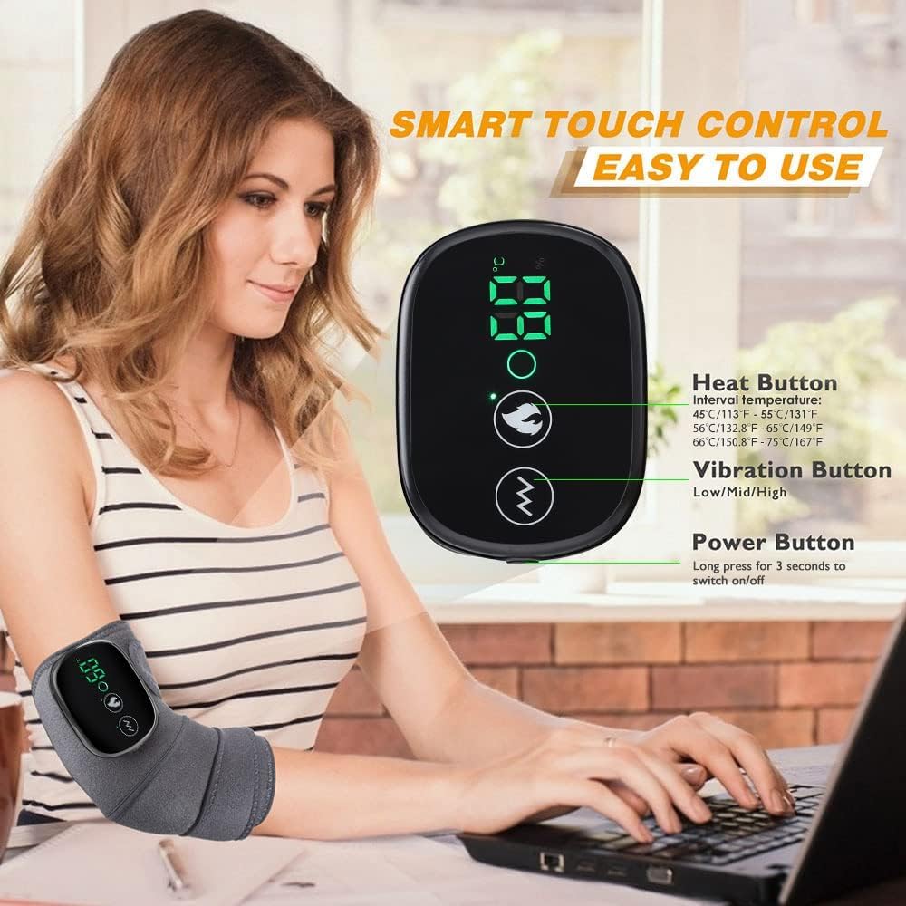 Pain-Relief Knee Massager – Electric, Cordless, Heat & Vibration Therapy for Arthritis & Joint Pain”