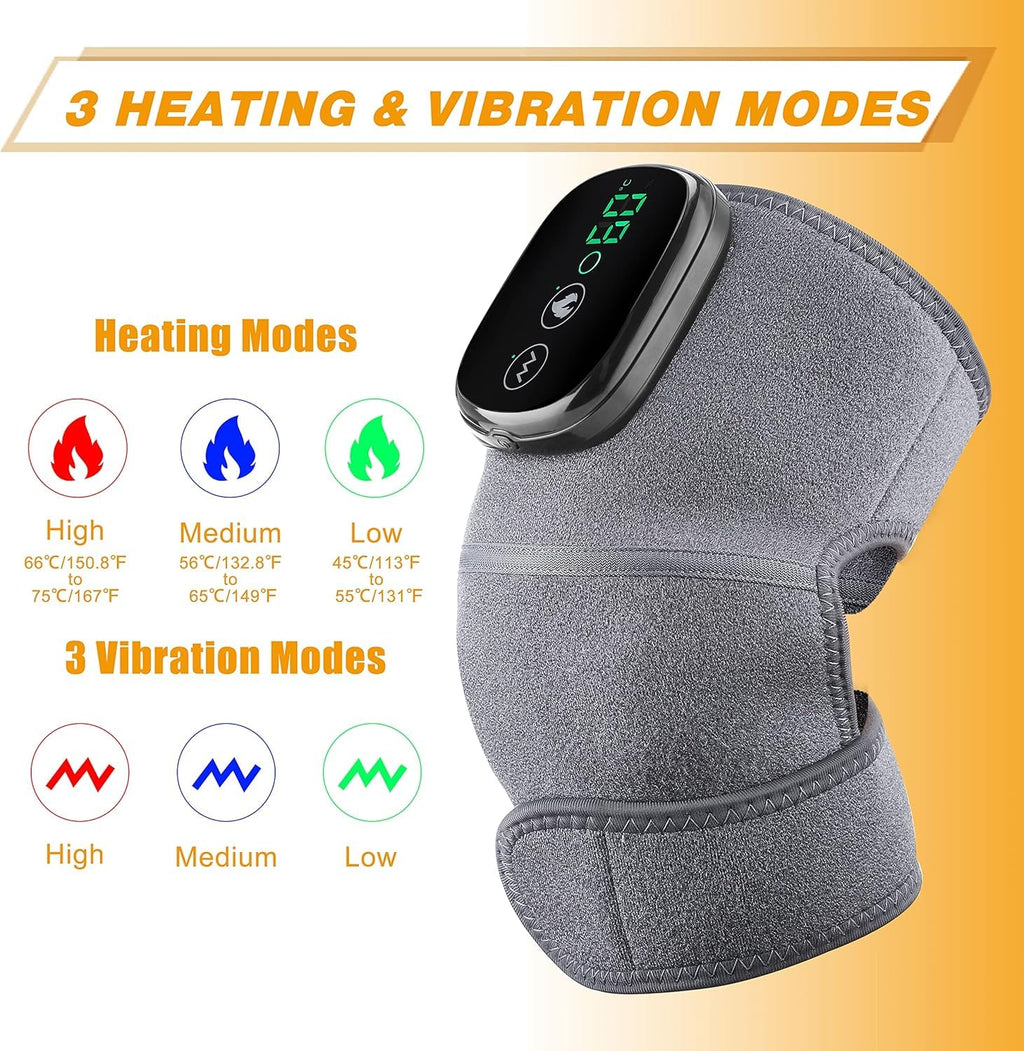 Pain-Relief Knee Massager – Electric, Cordless, Heat & Vibration Therapy for Arthritis & Joint Pain”