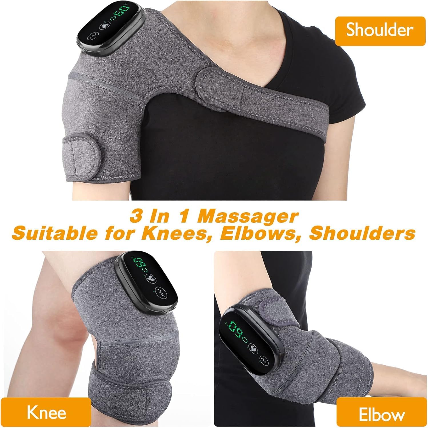 Pain-Relief Knee Massager – Electric, Cordless, Heat & Vibration Therapy for Arthritis & Joint Pain”